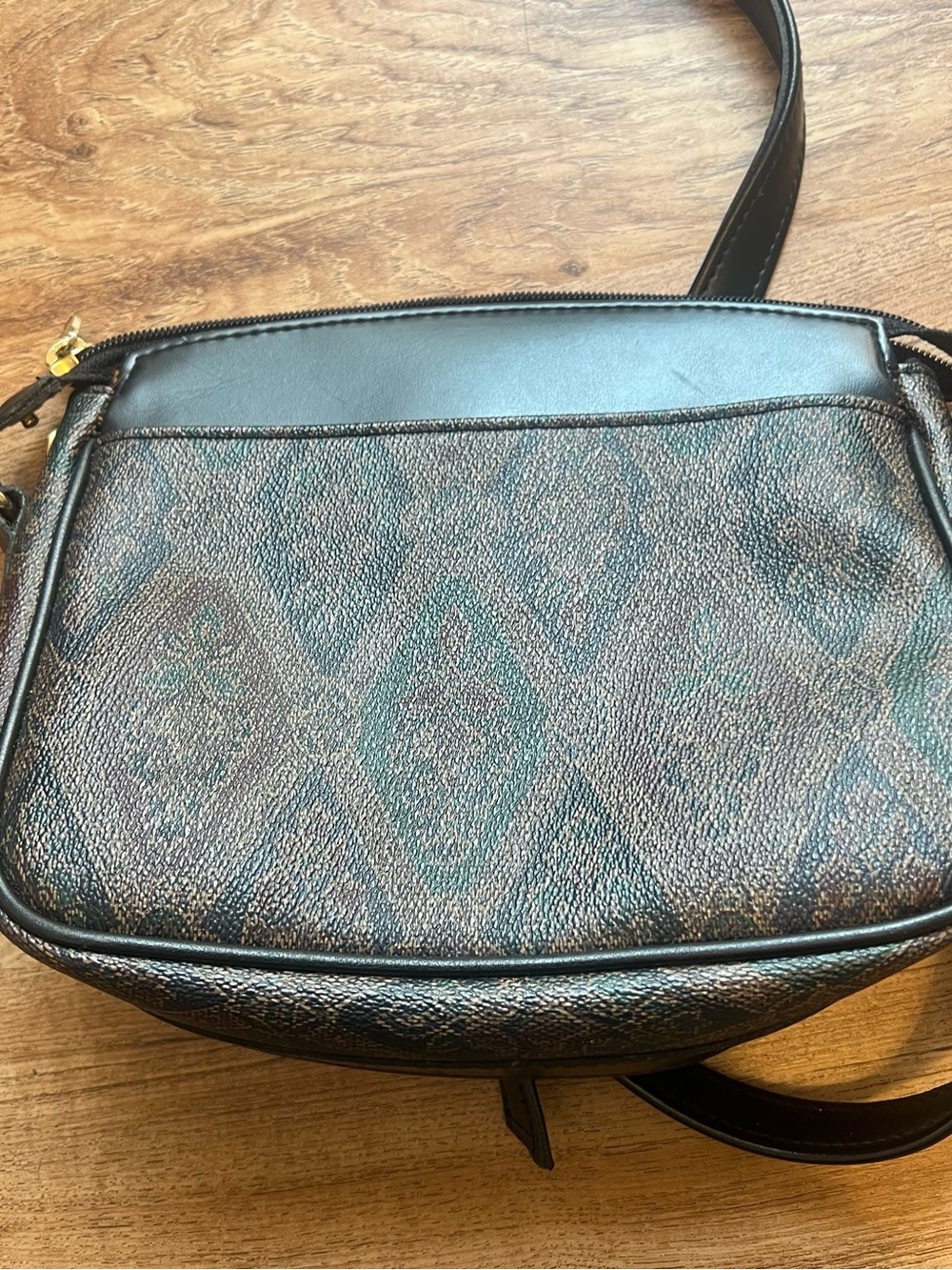 Liz Claiborne Brown and Black Patterned Crossbody Bag - Picture 5 of 7